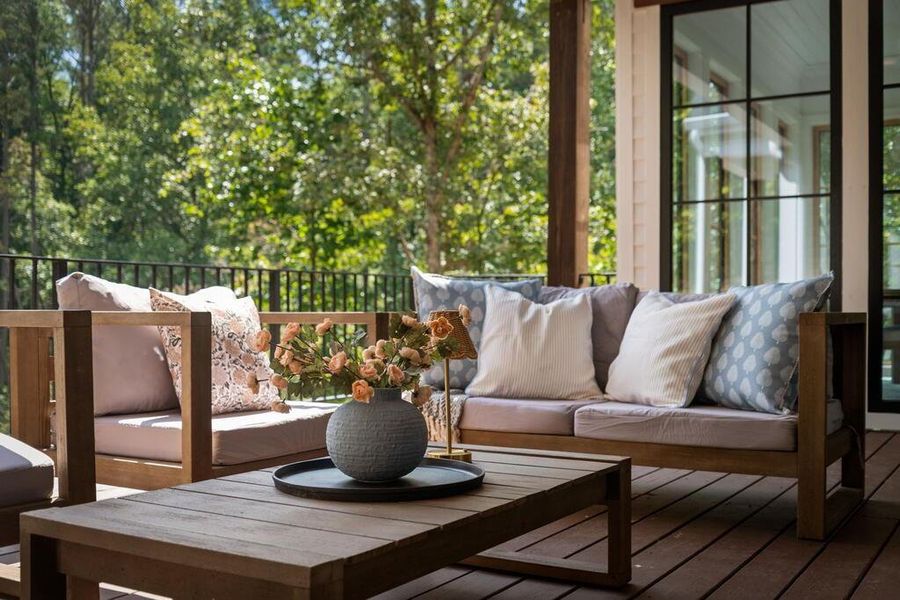 Exterior details and patio area of a home in , Ellijay (Image 40).
