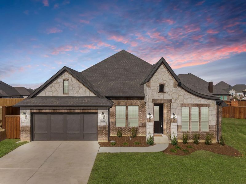 Elevation A with Stone | Concept 2533 at Mockingbird Hills in Joshua, TX by Landsea Homes