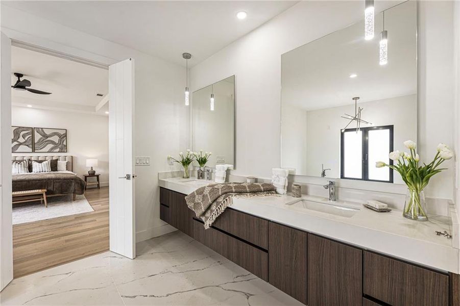 Furnished interior view inside a new home in , Suwanee (Image 46).