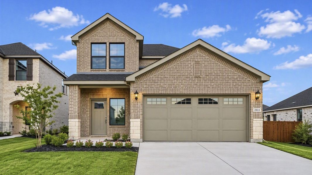 Representative exterior photo of a completed home built from the Jackson by D.R. Horton in Windchime, Celina, TX (Image 2). Representative exterior photo of a completed home built from the Jackson by D.R. Horton in Windchime, Celina, TX (Image 2).