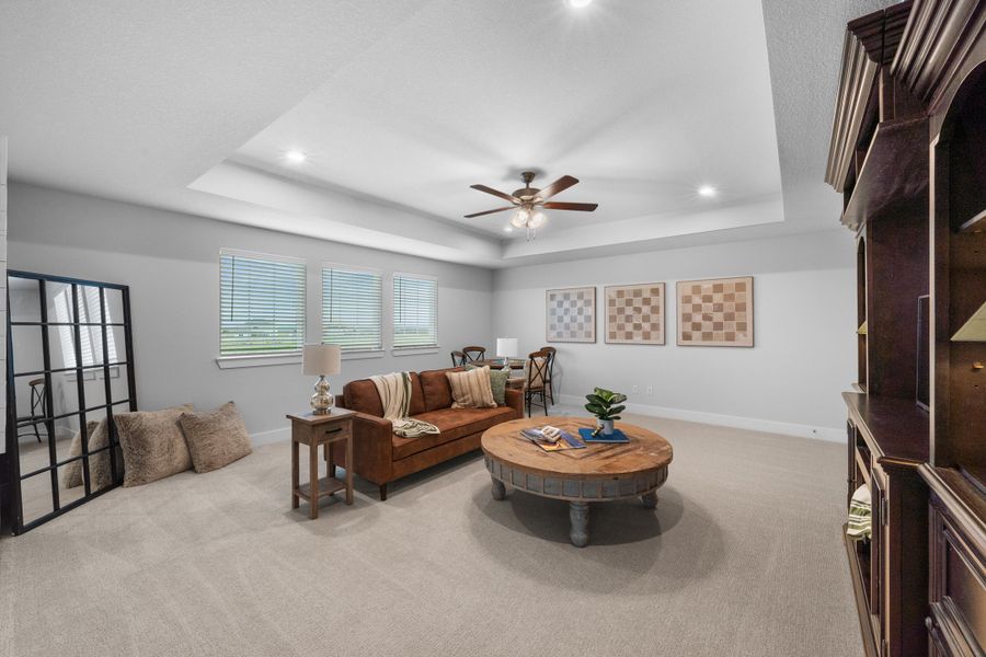 Representative furnished interior of a home built from the Florence by Omega Builders in Three Creeks, Belton (Image 11). Representative furnished interior of a home built from the Florence by Omega Builders in Three Creeks, Belton (Image 11).