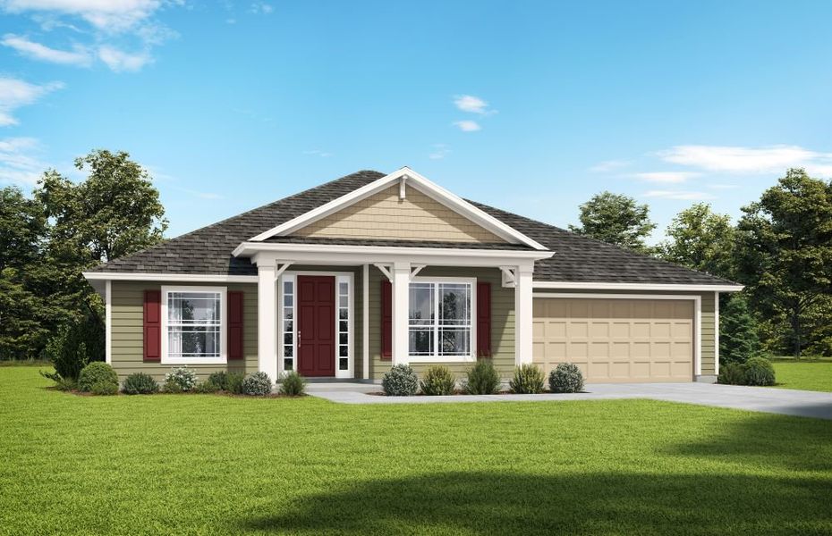 Representative exterior photo of a completed home built from the Weatherby by SEDA New Homes in Weston Woods, Jacksonville, FL (Image 2).