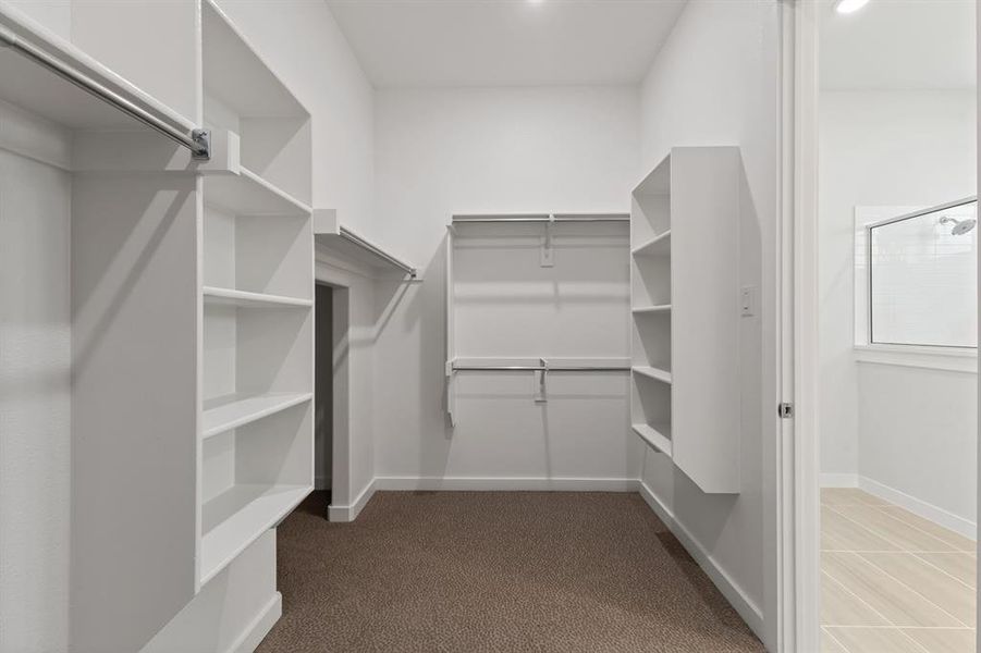 Primary Closet in the Matisse home plan by Trophy Signature Homes – REPRESENTATIVE PHOTO