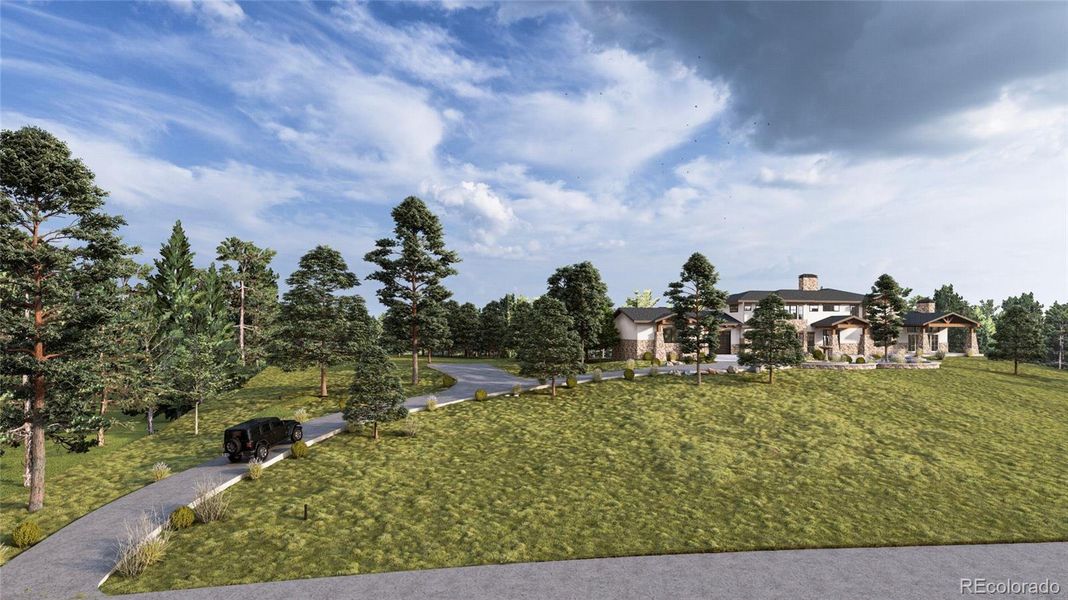 Front driveway with water feature Front driveway with water feature