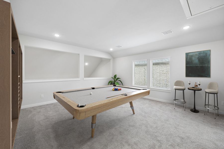 Game Room in the Winters home plan by Trophy Signature Homes – REPRESENTATIVE PHOTO