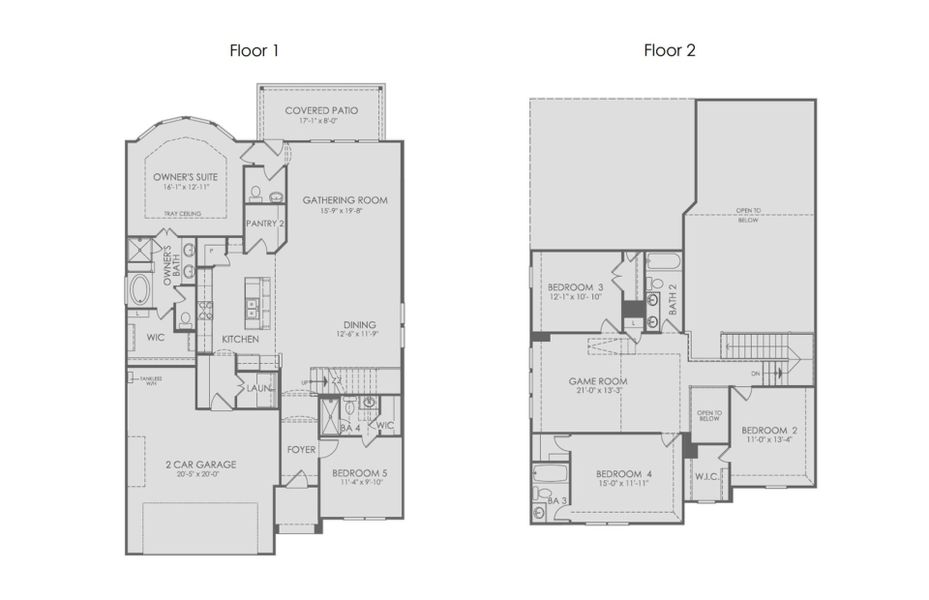 2D floor plan layout of this home in Highland Lakes, McKinney, TX (Image 4).
