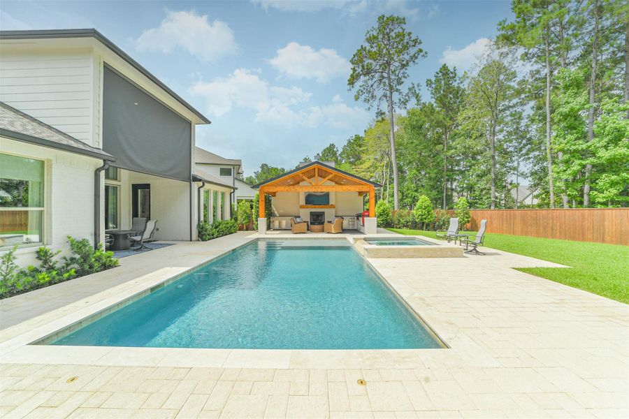 Exterior details and patio area of a home in Woodforest – 60', Montgomery (Image 4).