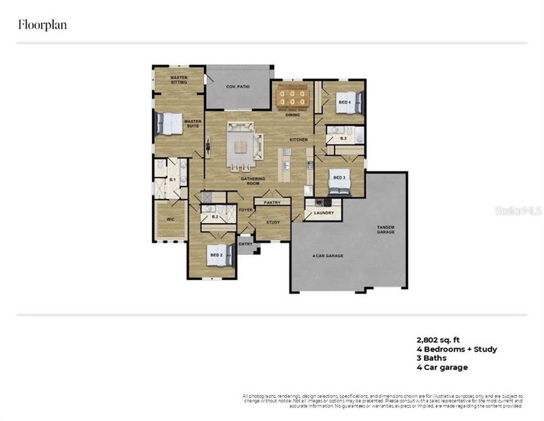 2D floor plan layout of this home in , Orlando, FL (Image 2).