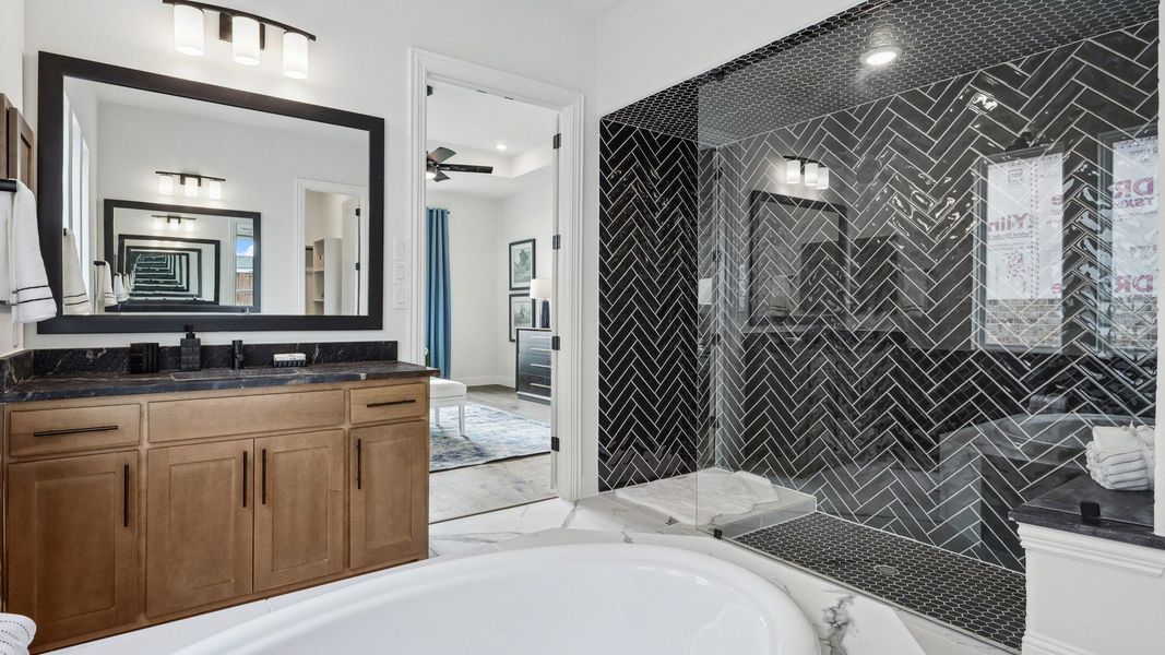 Representative furnished interior of a home built from the Cornell by Brightland Homes in Green Meadows Premier, Celina (Image 16).