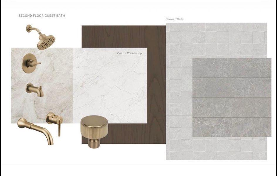 Design Board. Displaying material and fixture selections for a property area