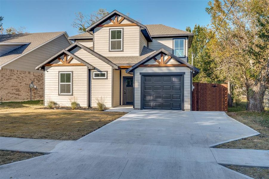 Front exterior of a new home in , Gainesville, TX, highlighting curb appeal (Image 2). Front exterior of a new home in , Gainesville, TX, highlighting curb appeal (Image 2).