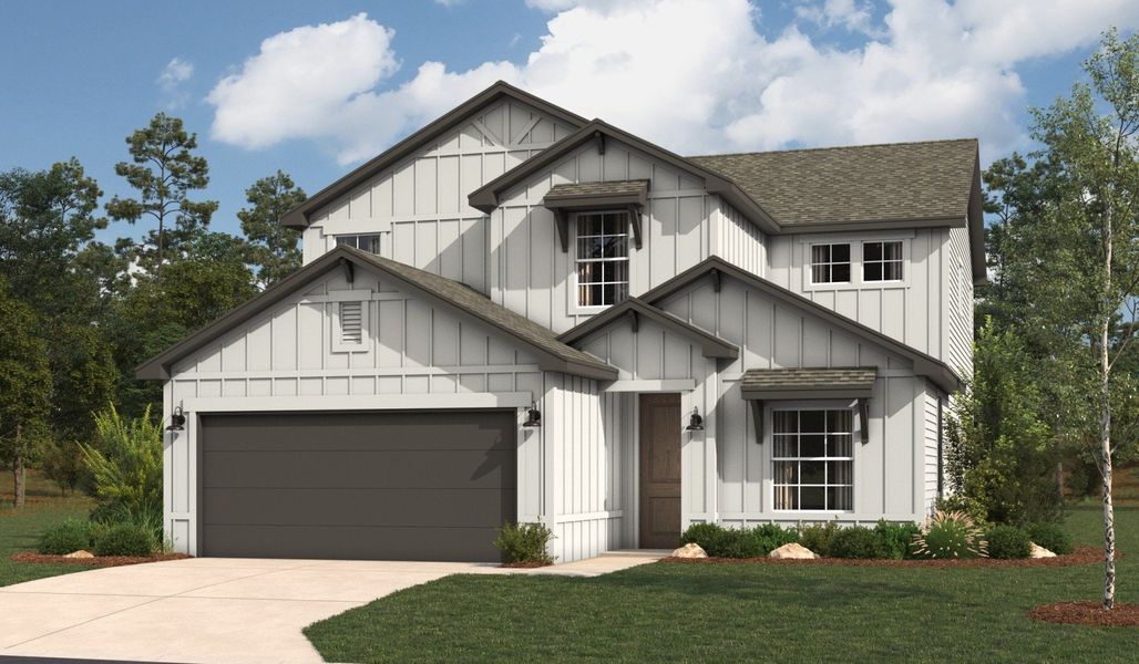 Representative exterior photo of a completed home built from the Bandera by Hakes Brothers in Hickory Ridge, Elmendorf, TX (Image 2).