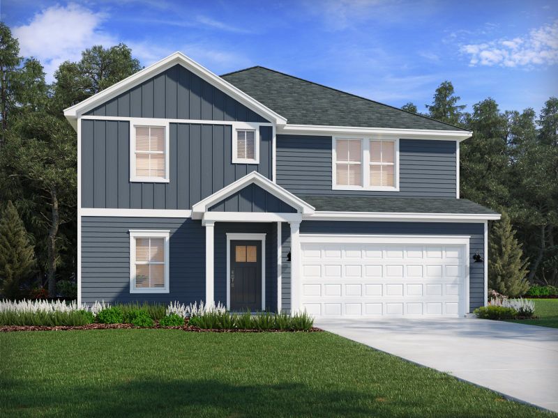 Representative exterior photo of a completed home built from the Sherwood by Meritage Homes in River Ridge, Clarksville, TN (Image 10). Representative exterior photo of a completed home built from the Sherwood by Meritage Homes in River Ridge, Clarksville, TN (Image 10).