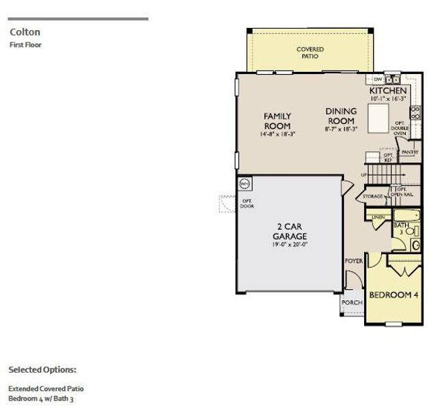 2D floor plan layout of this home in Berry Creek Highlands, Georgetown, TX (Image 2).