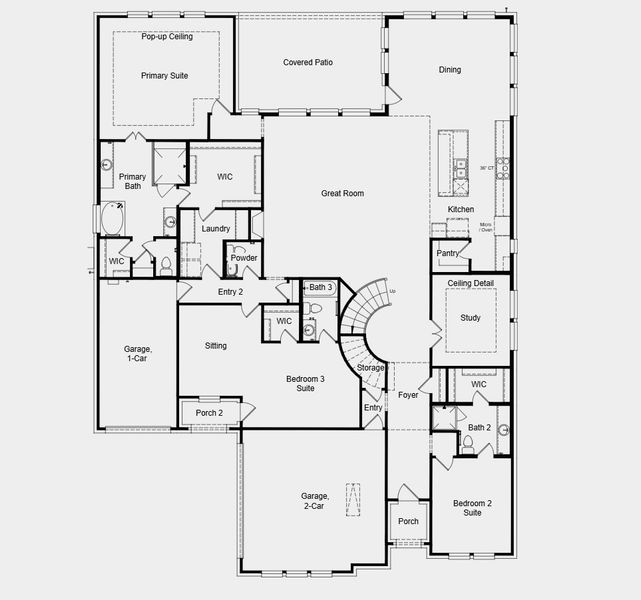 2D floor plan layout for the Victoria by Taylor Morrison in The Ranch at Uptown Celina 70s, Celina, TX (Image 4). 2D floor plan layout for the Victoria by Taylor Morrison in The Ranch at Uptown Celina 70s, Celina, TX (Image 4).