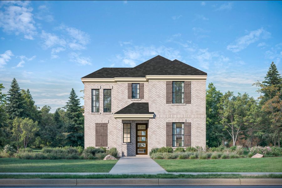 Representative exterior photo of a completed home built from the Adonia by Landon Homes in Fields - East Village, Frisco, TX (Image 2). Representative exterior photo of a completed home built from the Adonia by Landon Homes in Fields - East Village, Frisco, TX (Image 2).