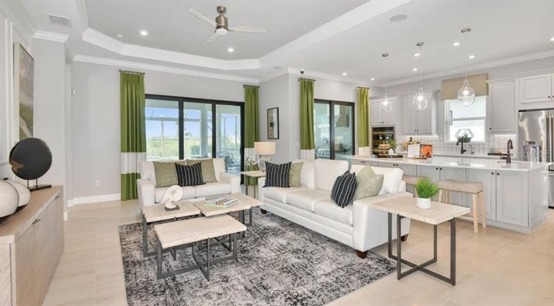 Furnished interior view inside a new home in Esplanade at Skye Ranch, Sarasota (Image 6).