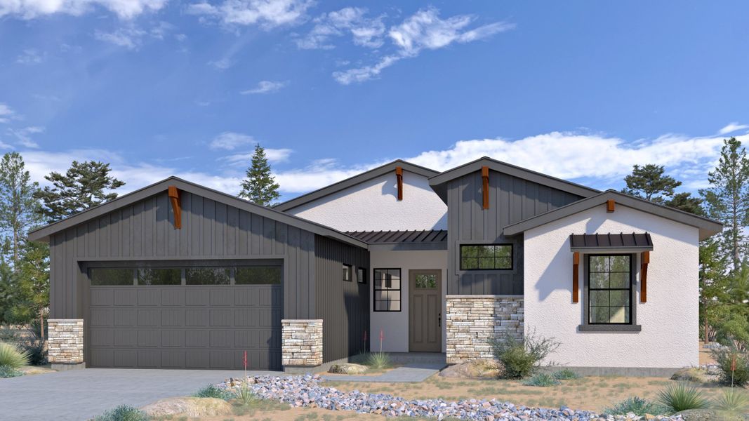 Representative exterior photo of a completed home built from the 2600 - THE RIO BRAVO by StoneRidge Homebuilding in StoneRidge, Prescott Valley, AZ (Image 3).