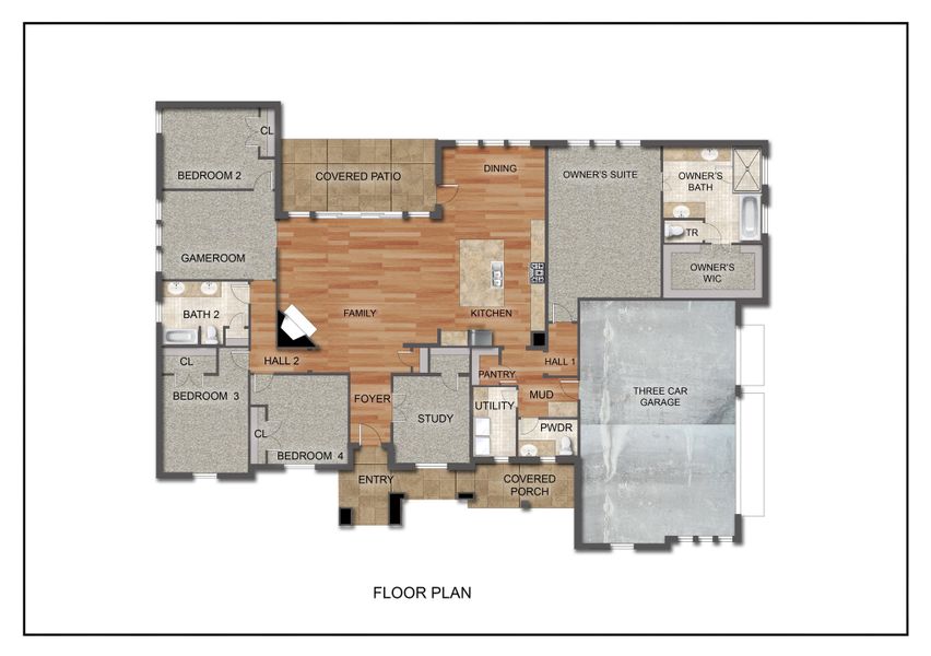 2D floor plan layout of this home in Santana Ridge - Brock ISD, Weatherford, TX (Image 2). 2D floor plan layout of this home in Santana Ridge - Brock ISD, Weatherford, TX (Image 2).