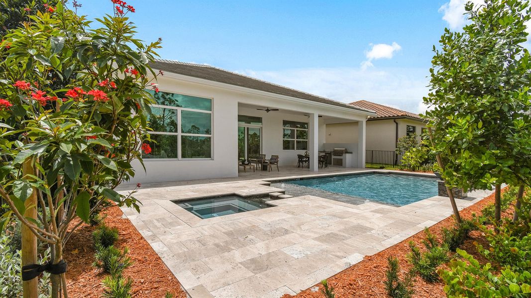 Exterior details and patio area of a home in Mosaic, Port St. Lucie (Image 2).
