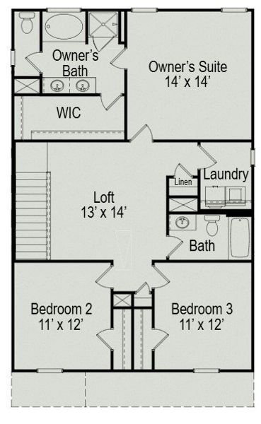 2D floor plan layout of this home in Winston Place, Gallatin, TN (Image 3).