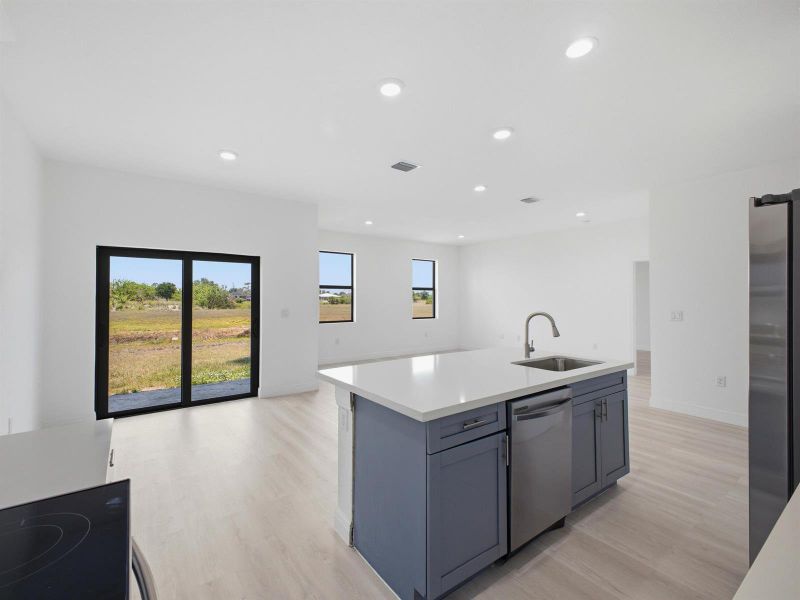 Kitchen to dining Living