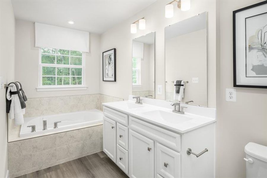 Representative furnished interior of a home built from the Schubert by Ryan Homes in Alexander Towns, Lawrenceville (Image 25).