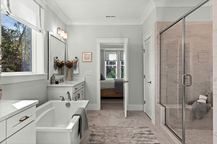 Representative furnished interior of a home built from the The Emerson by RobuckHomes in Stonehedge, Leesville (Image 38).