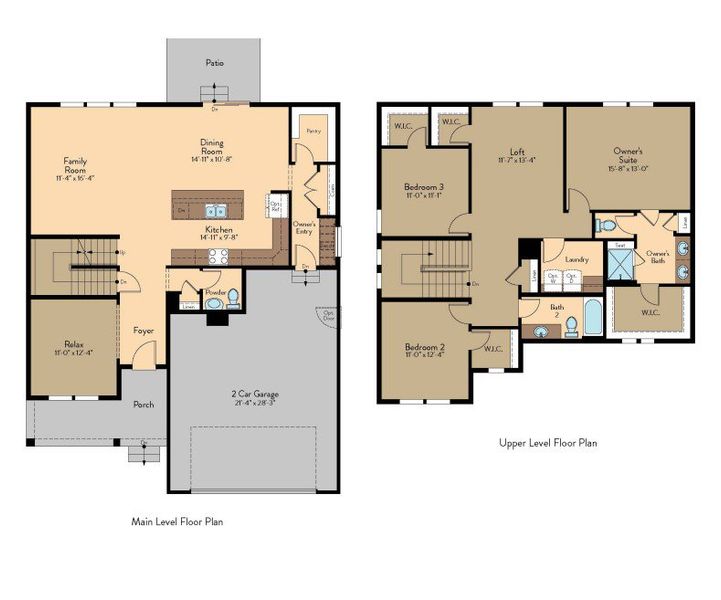 2D floor plan layout for the Currant by View Homes in The Glen-12, Colorado Springs, CO (Image 3).