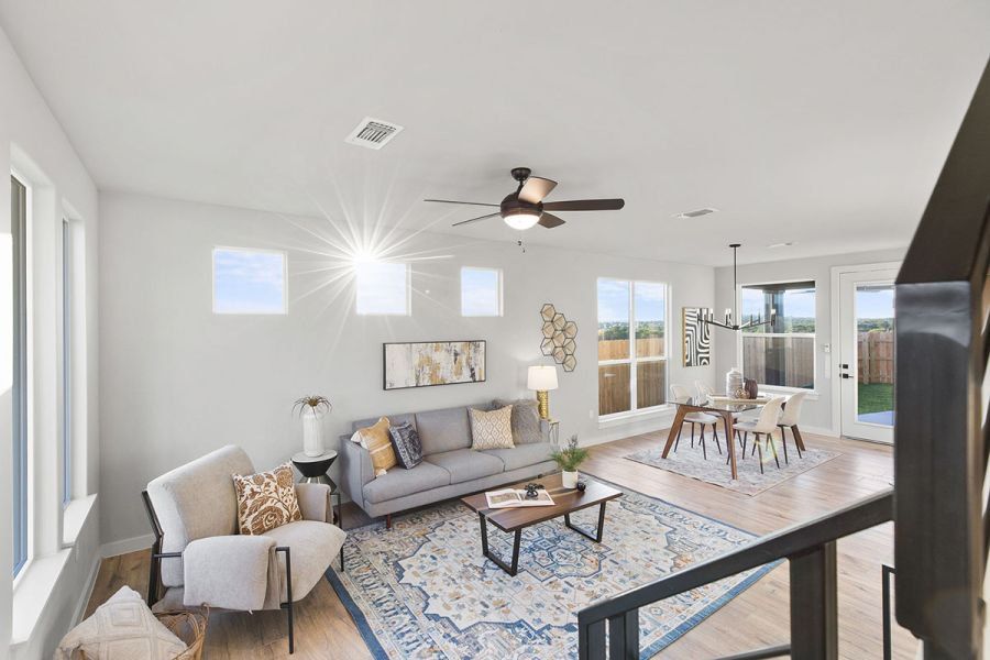 Furnished interior view inside a new home in Whisper Valley, Manor (Image 15). Furnished interior view inside a new home in Whisper Valley, Manor (Image 15).