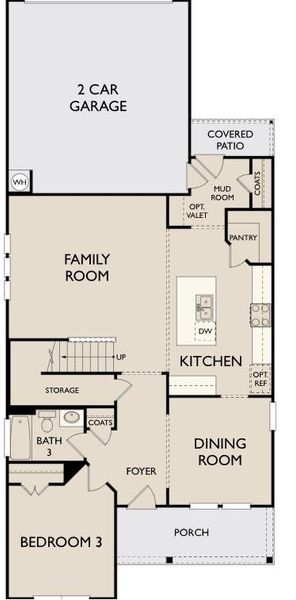 2D floor plan layout of this home in The Cottages at Lariat, Liberty Hill, TX (Image 4).