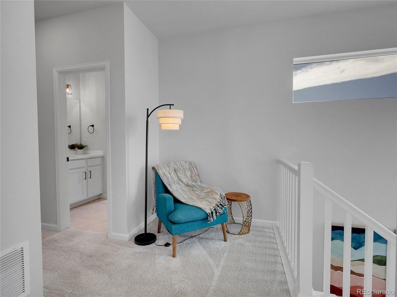 Furnished interior view inside a new home in Wild Oak at The Canyons, Castle Pines (Image 11). Furnished interior view inside a new home in Wild Oak at The Canyons, Castle Pines (Image 11).