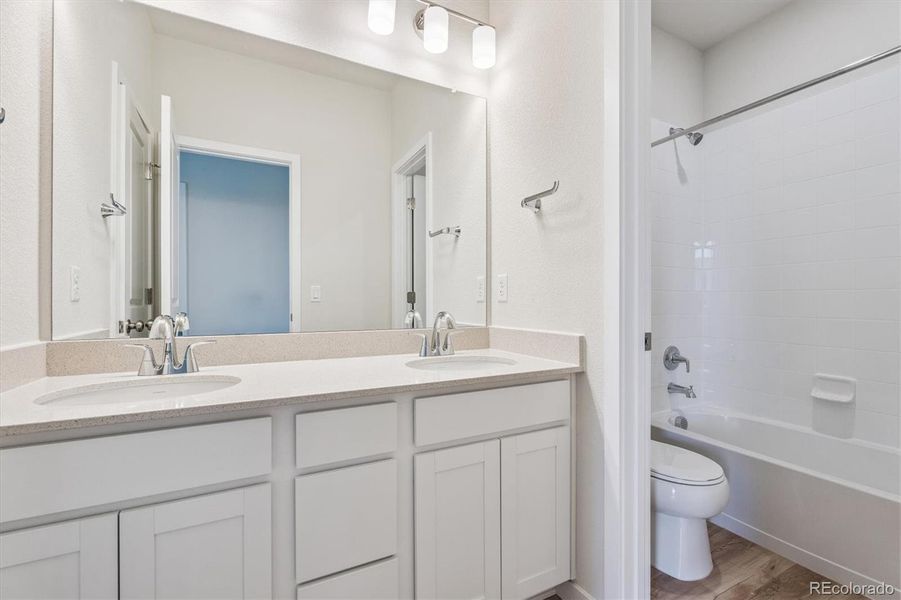 Furnished interior view inside a new home in Floret Collection at Parkdale Commons, Lafayette (Image 6). Furnished interior view inside a new home in Floret Collection at Parkdale Commons, Lafayette (Image 6).