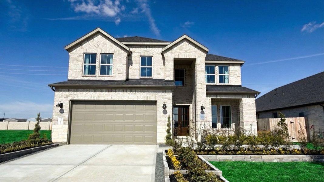 Representative exterior photo of a completed home built from the Avery by D.R. Horton in Friendswood Trails, Friendswood, TX (Image 1). Representative exterior photo of a completed home built from the Avery by D.R. Horton in Friendswood Trails, Friendswood, TX (Image 1).