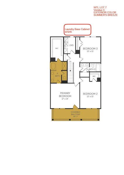 2D floor plan layout of this home in Twin Lakes, Johns Island, SC (Image 3).
