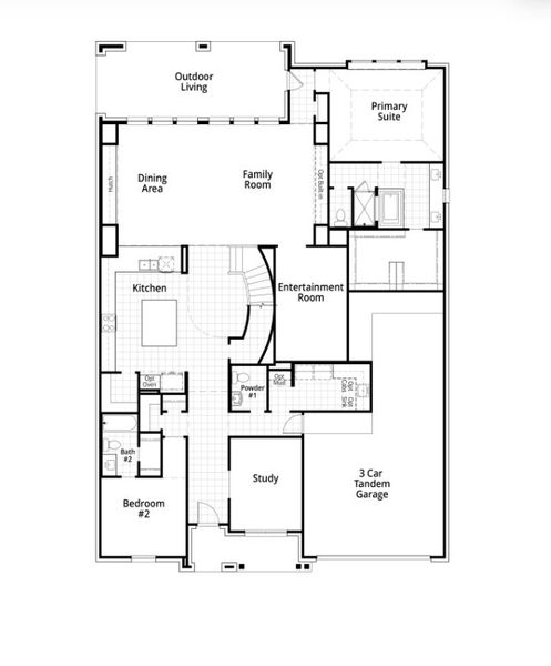 2D floor plan layout for the Royston by Highland Homes in Mantua Point, Van Alstyne, TX (Image 19).