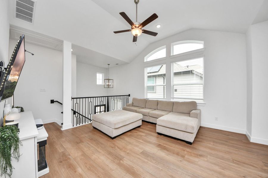 Furnished interior view inside a new home in Meridiana Courtyard Collection, Manvel (Image 36).