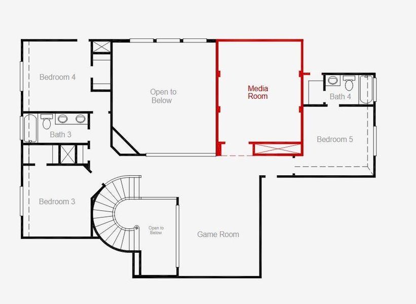 2D floor plan layout of this home in Valencia 70', Manvel, TX (Image 4).