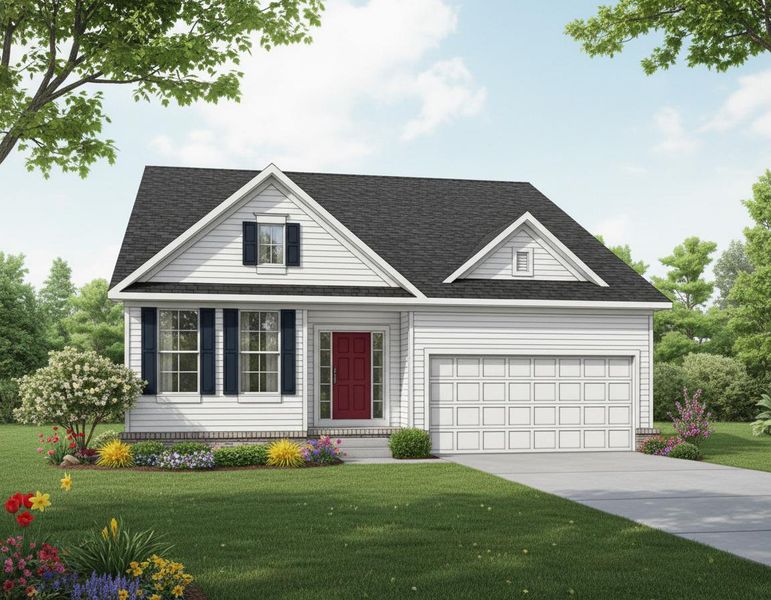 Front exterior of a new home in The Retreat at Norman Farm, Hendersonville, TN, highlighting curb appeal (Image 21).