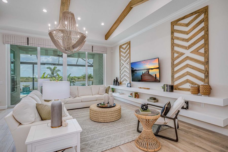 2D floor plan layout for the Willow Signature by GHO Homes in Belterra, Port St. Lucie, FL (Image 35).