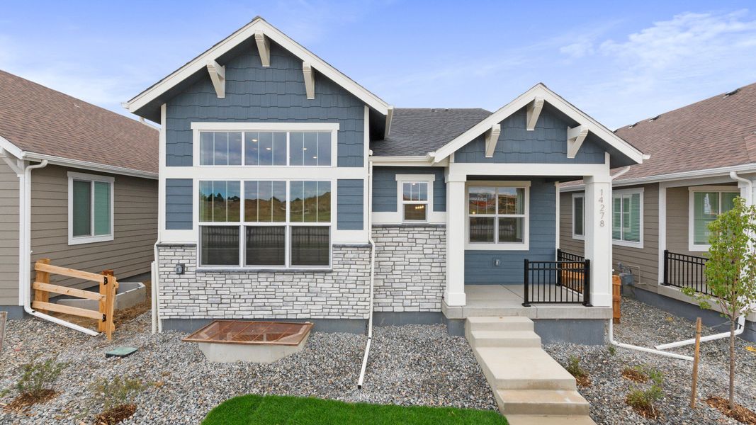 Exterior details and patio area of a home in Dillon Pointe - City, Broomfield (Image 2).