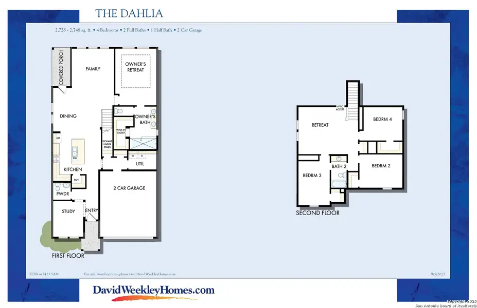 2D floor plan layout of this home in Briggs Ranch – Select Classic Series, San Antonio, TX (Image 2).