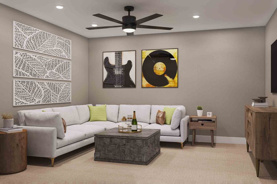 Furnished interior view inside a new home in Woodson’s Reserve 80′, Spring (Image 20).