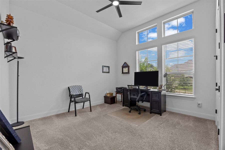 Bedroom used as an office- tall windows offers an ideal work-from home environment. Bedroom used as an office- tall windows offers an ideal work-from home environment.