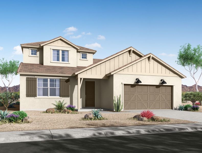 Representative exterior photo of a completed home built from the Ponderosa by William Ryan Homes in Silver Cross, San Tan Valley, AZ (Image 30).