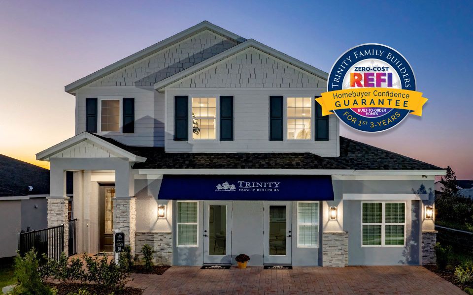 Representative exterior photo of a completed home built from the Wekiva 3-Car by Trinity Family Builders in Pine Meadows Reserve, Eustis, FL (Image 9).