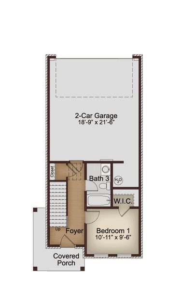 2D floor plan layout for the Richmond by McKinley Homes in Towns at Enclave, Lawrenceville, GA (Image 3).