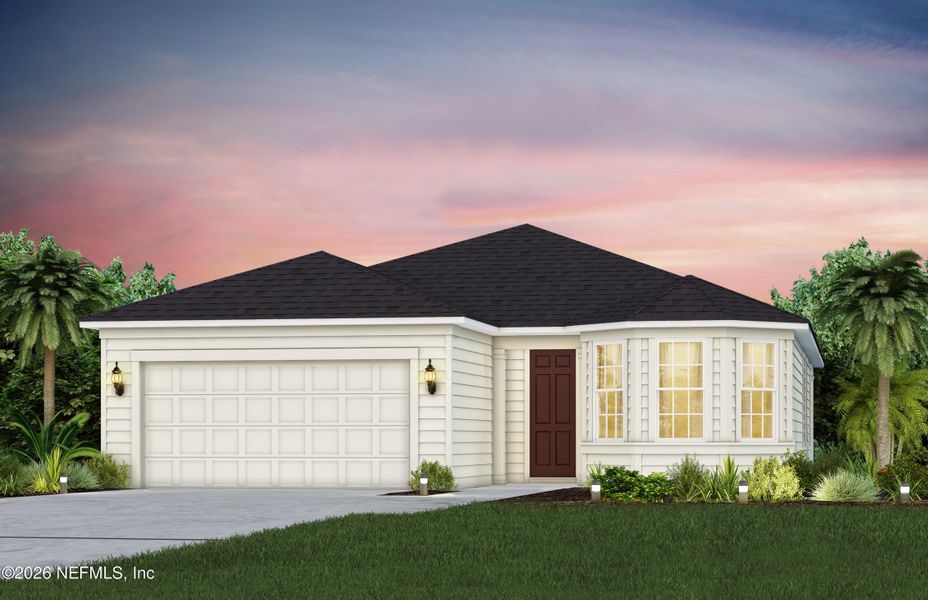 Front exterior of a new home in Seminole Palms, Palm Coast, FL, highlighting curb appeal (Image 1). Front exterior of a new home in Seminole Palms, Palm Coast, FL, highlighting curb appeal (Image 1).