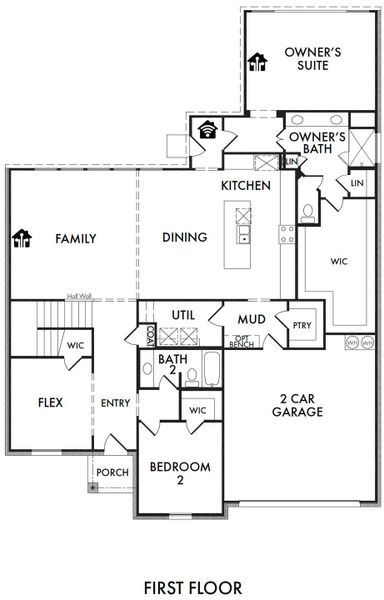 2D floor plan layout for the Radcliffe II by Impression Homes in Mountain Valley Lake, Burleson, TX (Image 3). 2D floor plan layout for the Radcliffe II by Impression Homes in Mountain Valley Lake, Burleson, TX (Image 3).