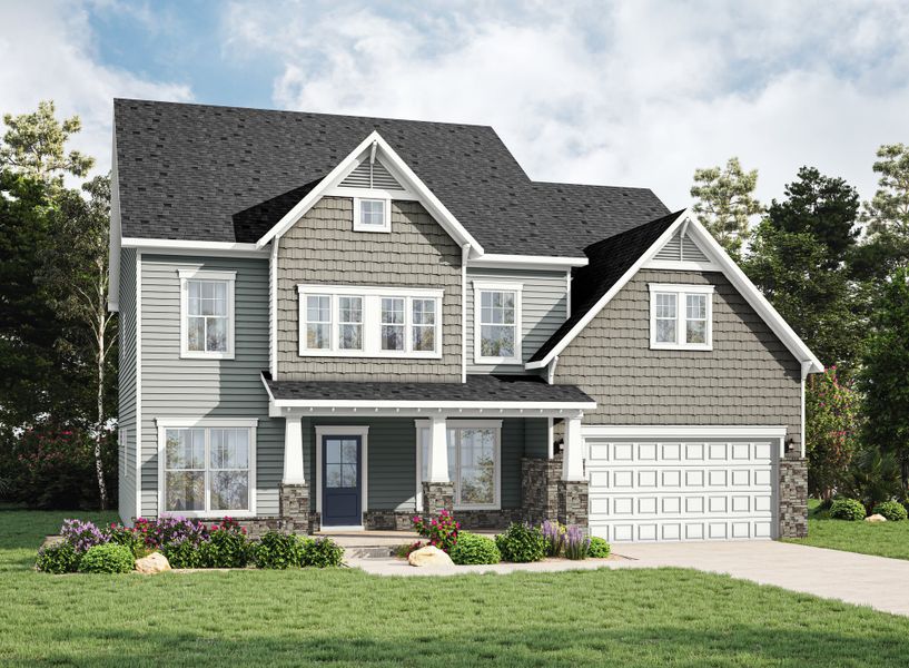 Representative exterior photo of a completed home built from the Statesville by Caruso Homes in Sauls Landing, Zebulon, NC (Image 33). Representative exterior photo of a completed home built from the Statesville by Caruso Homes in Sauls Landing, Zebulon, NC (Image 33).